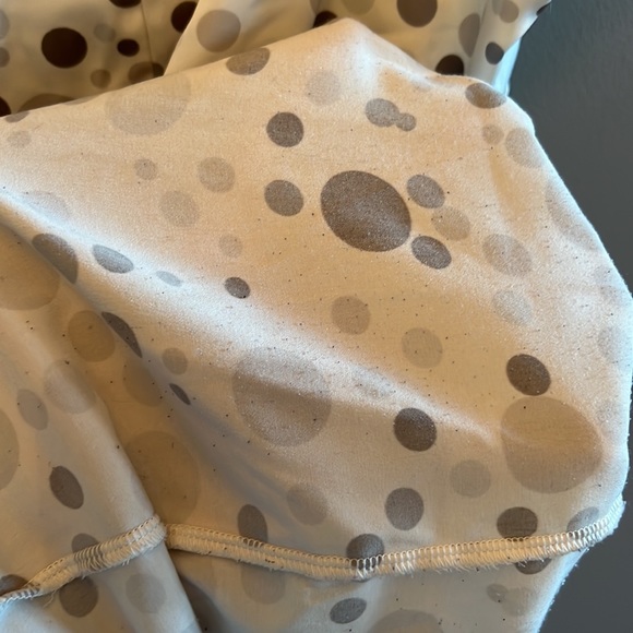 🌟HP Vintage Polka Dot Lace Trim Strech Satin Slip Dress Ivory Grey White Size S - Picture 11 of 11